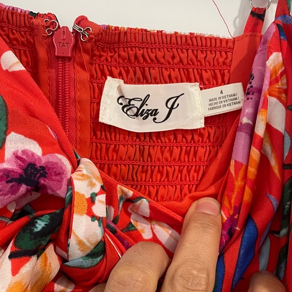 Eliza J Red Floral Maxi Dress with Spaghetti Straps - Picture 2 of 6